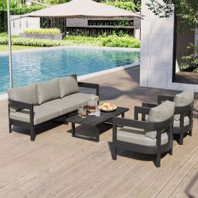 U_STYLE High-Quality Outdoor Seating Set with Thick Cushions for Ultimate Comfort, Perfect for Lawns, Patios, and Poolside