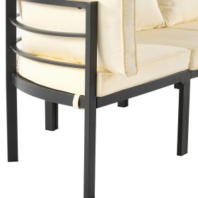 Modern Outdoor Sectional Sofa Set Patio Seating Group Outdoor Conversation Set with Cushions for Patio, Backyard, Garden, Beige