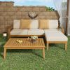 GRENADA L Shape 3pcs Acacia Sectional Patio Sofa Set