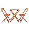 3 Piece Folding Bistro Set Solid Acacia Wood