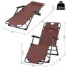 Outsunny Lounging Relaxation: Folding Lounger with Metal Frame, Adjustable Footrest & Head Pillow