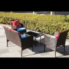 Four-Piece Sofa Set Table With Sofa Chair PE Rattan Outdoor Furniture HY4-001 Box *1 With Sapphire Blue Color Cushion