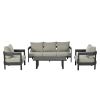 U_STYLE High-Quality Outdoor Seating Set with Thick Cushions for Ultimate Comfort, Perfect for Lawns, Patios, and Poolside