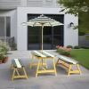 Naturally Playful Kids Picnic Table with Umbrella, Indoor/Outdoor Toys-Dark Blue