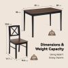 Eco-Friendly Solid Wood Dining Set - Sustainable Home & Restaurant Furniture with Black Metal Accents, Dark Brown