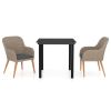 3 Piece Patio Dining Set with Cushions Brown
