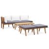 6 Piece Patio Lounge Set Solid Wood Acacia