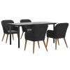 5 Piece Patio Dining Set with Cushions Black