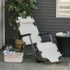 Outsunny Outdoor Bliss: Oxford Fabric Adjustable Footrest Lounge Chair with Head Pillow