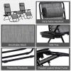 Outsunny Zero Gravity Chair Set with Side Table, Folding Reclining Chair with Cupholders & Pillows, Adjustable Lounge Chair for Pool, Backyard, Lawn