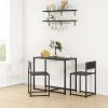 HOMCOM 3-Piece Dining Room Set, Industrial Kitchen Table Set with Rectangular Table and 2 Dining Chairs, Black