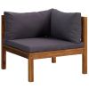 4-Seater Patio Sofa with Cushion Solid Acacia Wood
