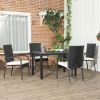 Outsunny Modern Outdoor Seating: 4-Pack Rattan Chairs with Cushions for Patio Elegance, Black