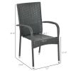 Outsunny Modern Outdoor Seating: 4-Pack Rattan Chairs with Cushions for Patio Elegance, Black