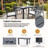 Modern Classic 7PC Outdoor Patio Dining Set,a Rectangular Table,Six Chairs (4 Stationary, 2 Swivel Rockers),Cast Aluminum,Rust-Free