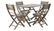 POSITANO FOLDABLE DINING SET, GREY