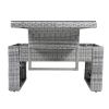Outdoor Furniture Set Patio Rattan Furniture Set with an Adjustable Table, Recliners with Extendable Side Tables, and Two Ottomans For Patio, Lawn
