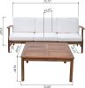 PERLA 3 SEATER SOFA AND TABLE SET, CREAM