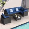 7 Pieces Outdoor Set Furniture Patio Furniture Sets Conversation Sets Balcony Furniture Outdoor Sectional for Outdoor Indoor Backyard Lawn Garden Porc