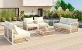 TOPMAX Modern Minimalist 7-Piece Metal Patio Sectional Sofa Set