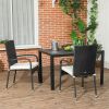 Outsunny Stackable PE Rattan Outdoor Dining Chairs with Cushions, Set of 2 Patio Wicker Dining Chairs with Armrests and Backrest for Patio, Deck