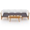 7 Piece Patio Lounge Set with Cushions Solid Acacia Wood