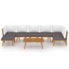 8 Piece Patio Lounge Set with Cushions Solid Acacia Wood
